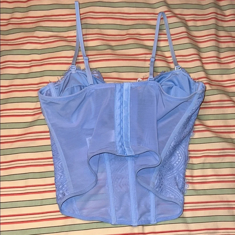 Blue Lace Bustier Top - Picture 2 of 4